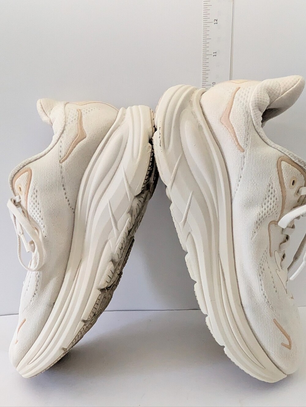 Hoka Clifton 9 Women's Running Shoes Size 9D Vanilla / Birch Great Condition - Picture 6 of 12